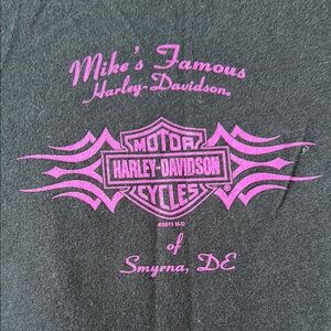 Harley-Davidson Black and Purple Long Sleeve Shirt Latge